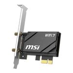 MSI HERALD BE6500 WiFi 7 PCIe Card, BE6500, Tri-Band (2882+2882+688Mbps), OFDMA,