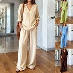 Womens Long Sleeve Plain Lounge Wear Comfy Casual Two Piece Ladies Tracksuit Set