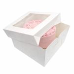 White Cake Box With Clear Display Window | Perfect For Birthdays, Wedding Cakes
