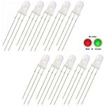 10 x 5mm LED Bi Colour Red & Green Diffused Common Cathode 3 Pin