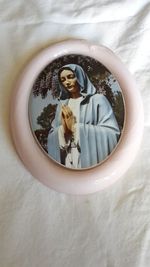 Sacred image Madonna funerary art cm 20 x cm 17 marble frame