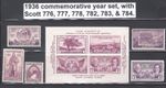 U.S. 1936 Commemorative Year Set  # 776, 777, 778, 782, 783, & 784 / MNH Stamps 