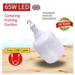 65W LED Work Light Bulb with Hanging Rechargeable for BBQ Camping Emergency Lamp