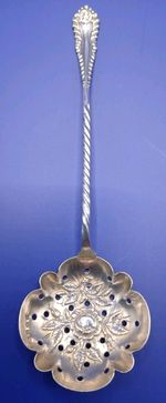 Birmingham silver sugar sifter by Joseph Gloster 1905 rose design.