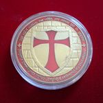 *Challange Coin-Medallion-Medal *  *KNIGHTS TEMPLAR *Crusades shield* kt1 gld