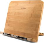 Bamboo Folding Portable Reading Stand Bookstand Cookbook Holder, S | Multi-Angle