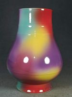 Antique Chinese A large Qing Dynasty polychrome glazed vase