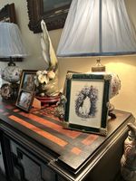 Louis Wain-  His cat PETER- Framed Under Glass - Vintage - Hand Tinted