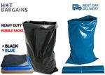 Heavy Duty Rubble Sacks Black Blue Strong Builders Waste Bags Rubbish Bin Bags