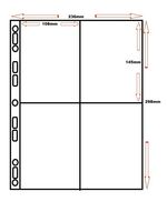 100 x 4 POCKET POSTCARD / PHOTOGRAPH A4 STORAGE SLEEVES - ACCESSORIES