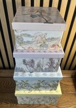 Rare 4 Stacking Nesting Cicely Mary Barker Flower Fairies Fairy Lidded Boxes VGC