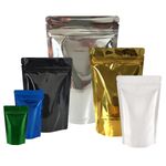 Shiny Heat Seal Stand Up Pouches Sealable Coffee Bags With Zip Lock Food Bag