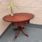 Charles Barr Reproduction Mahogany Drop Leaf Drum Table – Georgian Style