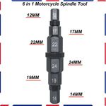 Motorcycle Front Rear Wheel Axle Hex Spindle Socket Tool 12/14/17/19/22/24mm UK
