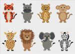 Safari Animals Tiger Lion Giraffe Zebra Cross Stitch Pattern by Meloca Designs