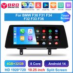 For BMW F30 F31 F34 F32 F33 F36 Car Stereo USB 10.25" 4+32GB GPS Android 14 Navi