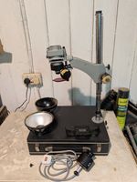 Vintage Photographic Darkroom Enlarger in Case w/ Condenser Lenses & Red Filter