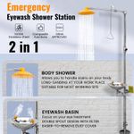 Emergency Eyewash Shower Station Stainless Steel Combination for Lab Industrial