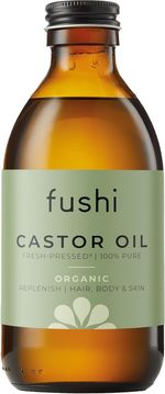 Fushi Organic Castor Oil 250ml Glass Bottle 100% Pure Cold & Fresh-Pressed For D