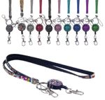 Sparkle Rhinestone Crystal Lanyard Card Bling Id Badge Holder