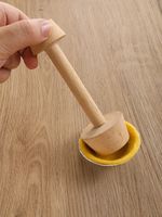 1pc Wood Egg Tart Tamper Double Side Wooden Baking Pastry Dough Pusher Kitchen..