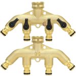 4 Way Hose Splitter Tap Water Connector Garden Valves Car Wash Multiuse Outdoor