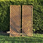 Wooden Garden Trellis Panels Framed Plant Support Set of 2 (180cm x 60cm)