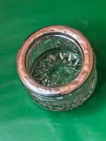 Antique Sterling Silver Salt Bath Pot Hallmarked Rimmed Cut Glass 