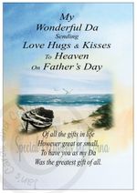 Graveside Fathers Day, Waterproof card, Dad Grandad Gramps Daddy First Heavenly