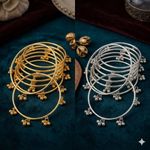 Kashmiri Bangles 8pcs Set In Gold & Silver Traditional Indian Jewelry For Women