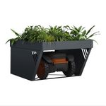 Schartec Lawnmower Robot Garage with Plant Roof Metal Shelter Lawn Mower Canopy