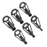 6pcs 2-6mm Fishing Rod Tip Repair Kit Stainless Steel Ring Guide Black