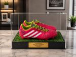 Football Boot Display Case for Pair of Boots Personalised with Artificial Grass