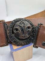 Antique Vintage 1950s Boy Scout Official Leather Belt Buckle 
