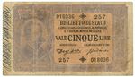 5 LIRE BIGLIETTO DI STATO EFFIGE UMBERTO I 01/03/1883 qBB