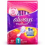 Always Platinum Night Pads Size 1 with Wings – 60 Pack