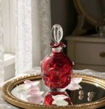 Golden Crown..E&R Decanter/Perfume Bottle Sweden  Cranberry Red glass  Vintage 