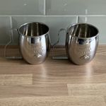 Patron Tequila Metal Cocktail Cup / Mug x 2 Collectable Breweriana /  Man Cave 