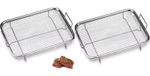 Pack of 2 Stainless Steel Mesh Crisper Basket Tray For Baking Grilling Crisp