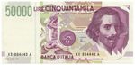 50000 LIRE GIAN LORENZO BERNINI II TIPO SERIE SOSTITUTIVA XE 25/07/2001 FDS