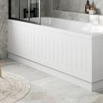 Modern Front Bath Side Panel Tongue & Groove White MDF 1700mm Adjustable Plinth