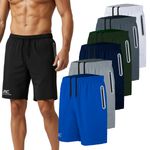 Mens Running Shorts with 2 Zip Pockets Lightweight Quick Dry Gym Workout Sports