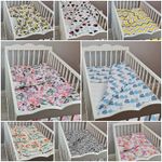 3 pc bedding set nursery cot bed baby cotton pillowcase duvet cover fitted sheet