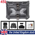 45L Motorcycle Top Case Trunk Rear Tour Tail Box Luggage Storage Aluminum Alloy