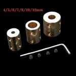 Brass Shaft Coupling Rigid Coupling Coupler Motor Connector 4/5/6/7/8/10/12mm