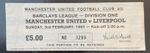 1991 Manchester United V Liverpool Football Match Ticket Stub 