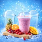 Reusable Plastic Smoothie Milkshake Cups with Lids 7oz 10oz 12oz 16oz