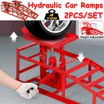 4 Ton Hydraulic Car Ramps 2Pack Heavy Duty Garage Auto Van Bottle Lift Jack Ramp