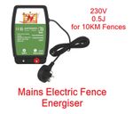 Mains Electric Fence Energiser Charger 230V 10KM 0.5J (Horse Fencing Farm)