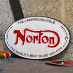 Classical British Decor - Cast Iron Automobilia Replica Norton Sign Wall Decor